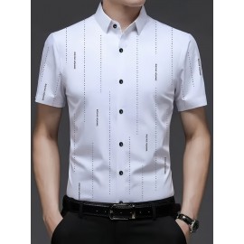 Camisa Masculina Leve e Respirável de Manga Curta para o Verão - Estampa Tropical Vibrante, Botões com Bolso no Peito, Corte Regular para Looks Casuais e ao Ar Livre | Roupa Casual de Verão, Confortável para Climas Quentes