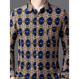 1 peça Camisa Masculina SINBOS de Verão Leve Manga Curta - Estampa Listrada, Tecido Não Tecido em Poliéster, Respirável e Antirrugas, Detalhe com Botões, Lavagem à Mão/Limpeza a Seco, Tamanhos Adultos, Confortável para Uso Diário, Ajuste Relaxado, Roupa C