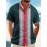 Camisetas Masculinas de Verão com Gola, Estilo Casual Indiano Bohemio, Manga Curta e Botões Frontais, Ajuste Solto com Patchwork