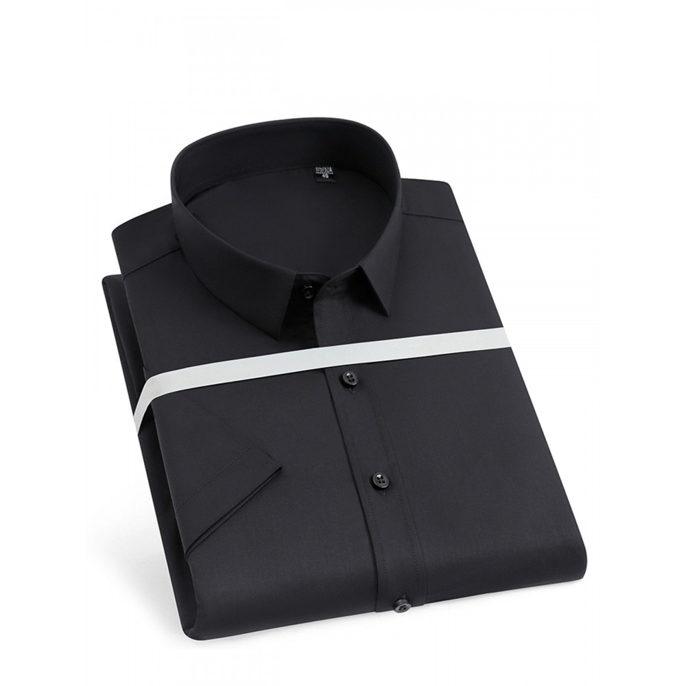 A camisa de manga curta de fibra de bambu elástica nova de verão é uma camada interna versátil para homens.