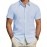 Camisa Masculina de Verão Slim Fit com Lapela e Botões - Manga Curta, Cor Sólida, Leve e Casual para Uso Semi-Formal, Fácil Cuidado (Lavagem à Mão ou Limpeza a Seco), Tecido Sofisticado, Material Respirável, Design Frontal com Botões, Roupa para Clima Que