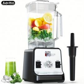 Aeitto Blender, Liquidificadores para Cozinha com Motor de 1500 Watts, Capacidade Grande de 68 Oz, Liquidificadores Profissionais de Bancada para Triturar Gelo, Bebidas Geladas (Preto)