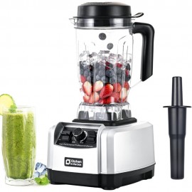 Bandeja de cozinha em caixa 68 OZ Liquidificador de bancada profissional de alta performance com lâminas de aço inoxidável, sem BPA, grande capacidade, para batidos, picar gelo, milkshake, prata