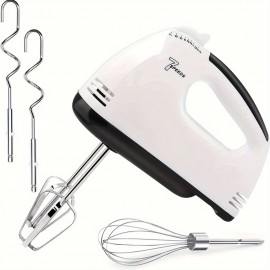 Batidora Elétrica de Mão 7 Velocidades para Confeitaria, Batedor Elétrico em Aço Inoxidável, Misturador Manual para Bolos e Massas, Batedeira Portátil