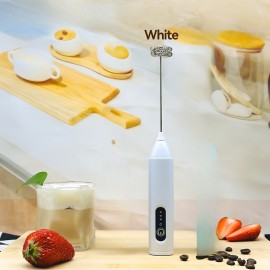 Batedor de leite e café compacto e portátil, presente para o Dia do Pai com bastão de agitação em aço inoxidável para café, latte, cappuccino, chocolate quente, matcha, ovos, primeira escolha para chá de leite, bebidas e pastelaria