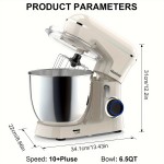 Misturador de Cozinha Elétrico 3-em-1 com 6.5QT e 10 Velocidades, Misturador de Alimentos com Cabeça Inclinável de 660W, Gancho para Massa, Batedor e Espátula, Ideal para Panificação, Bolos e a Maioria dos Cozinheiros Domésticos