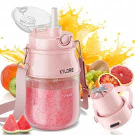 Liquidificador Portátil, Liquidificador Pessoal para Shakes e Smoothies com Copo de 27oz, Tampa e Alça de Ombro, Recarregável por USB, Peças Seguras para Lava-Louças, Suco Prasky para Ginásio/Viagem/Cozinha, Presentes de Ação de Graças, Presente